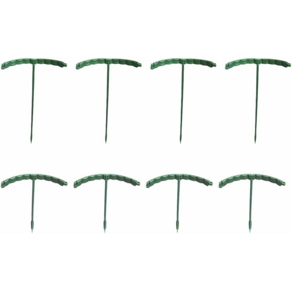 Interlocking Plant Support Rings - Garden Grow Rings with Stakes, Flexible Tool-Free Lawn Border for Flower Bed Landscaping (4 Short + 4 Long)