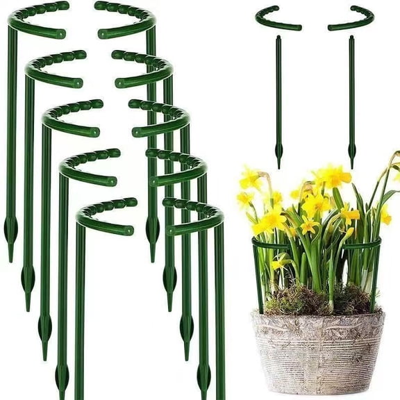 Interlocking Plant Support Rings Stable Grow Cage for Garden Stakes, Flexible Tool-Free Lawn Border for Flower Bed & Landscaping(RL 8PC(S)+8PC(L))