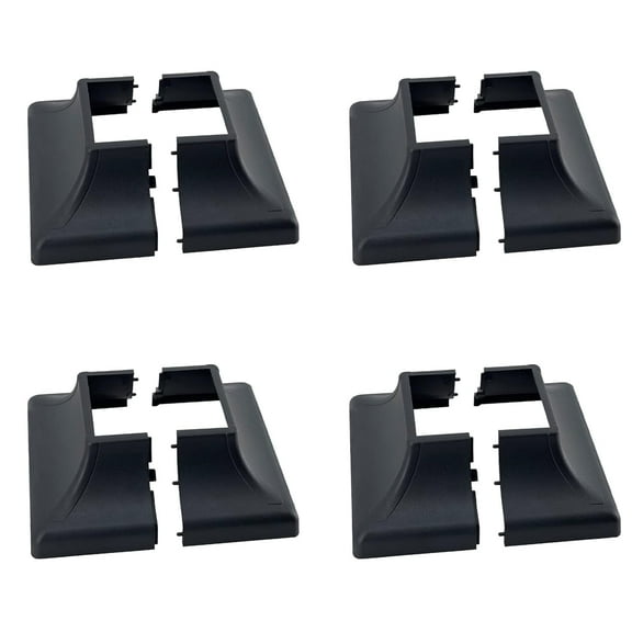 Interlocking Post Cover Skirt Shoe for 2X2 Inch Post with 4.5X4.5 Inches Base Mounting Plate - Fast Install on Feet of Porch, Stair Handrail, Railing, Fence (4-Pack, Black)