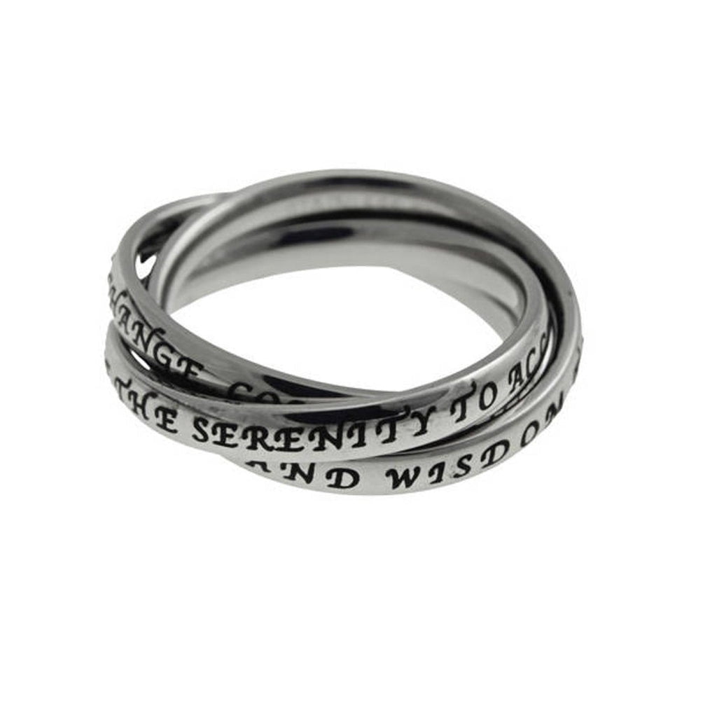 Interlocking Ring SERENITY PRAYER Engraved, Stainless Steel Jewelry ...