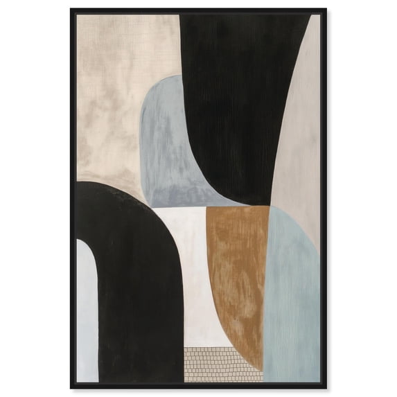 Interlocking Segments I Canvas Boho Geometric Art by Art Remedy, Black Frame, 36 x 54