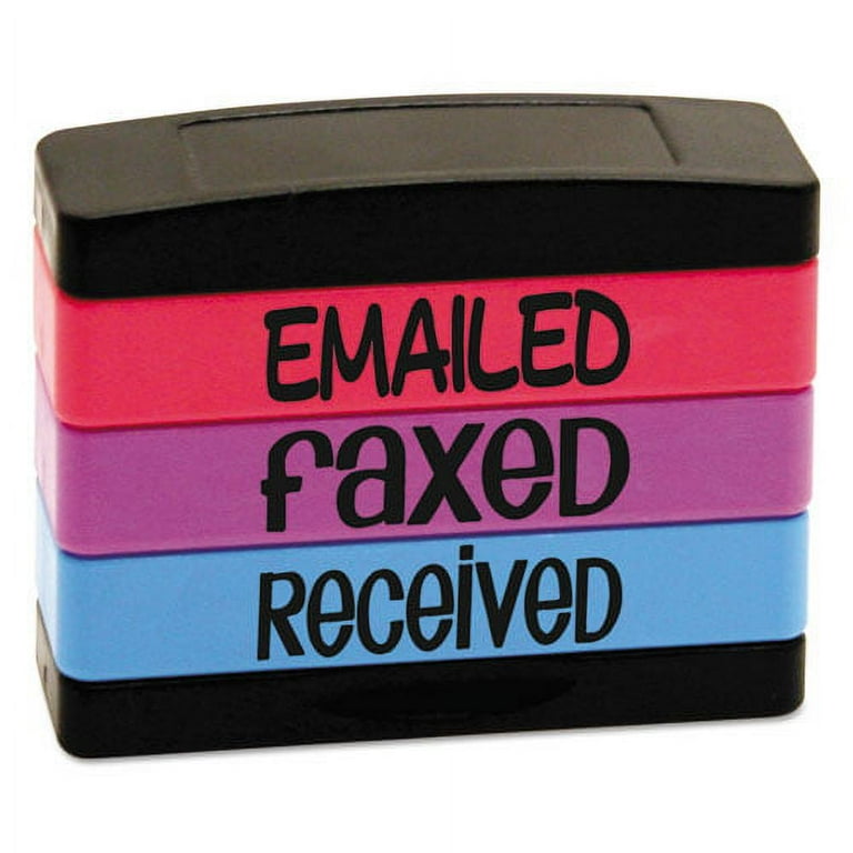 Interlocking Stack Stamp, EMAILED, FAXED, RECEIVED, 1.81 Interlocking Stack Stamp, EMAILED, FAXED, RECEIVED, 1.81