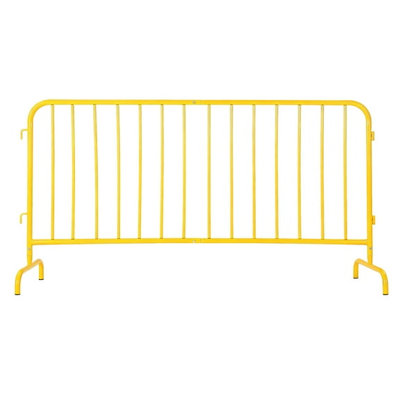 Interlocking Steel Barricade, Heavy-Duty Snap-fit Steel Barricade, Crowd Control Barrier with Removable Bridge Feet, Tool-Complimentary Assembly, Outdoor Event and Construction Sites