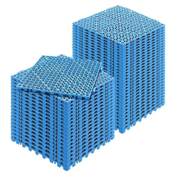 Interlocking Tile 50PCS 12x12", Blue Drainage Tiles, PVC Floor Mats Non-Slip for Bathroom, Kitchen, Pool, Wet Areas