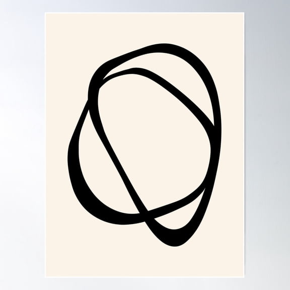 Interlocking Two Cb – Minimalist Line Abstract Poster Wall Art, Modern Wall Decor For Living Room Bedroom, 8x12 UNFRAMED