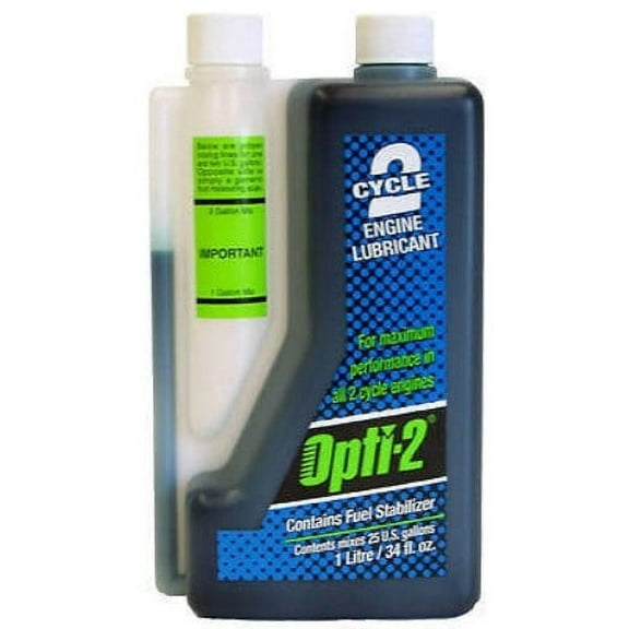Interlube Opti-2 20112 34 oz Bottle of 2-Cycle Oil Lubricant With Fuel Stabilizer - Quantity of 12
