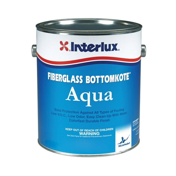 Interlux YBA569/1 Fiberglass Bottomkote Aqua Antifouling Paint - Blue, Gallon
