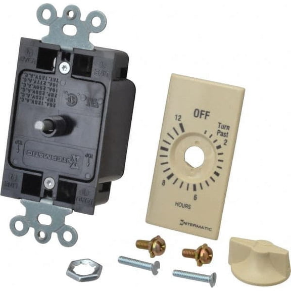 Intermatic 12 hr Indoor Analog Spring-wound Mechanical Timer 125 VAC, 50/60 Hz,