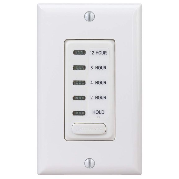Intermatic EI230W Electronic 2, 4, 8, 12 Hour Auto-Off Timer - Easy Operation, Silent Functionality, Easy Installation, White Finish - Versatile Home Timer Switch for Lights, Fans, Appliances Y101