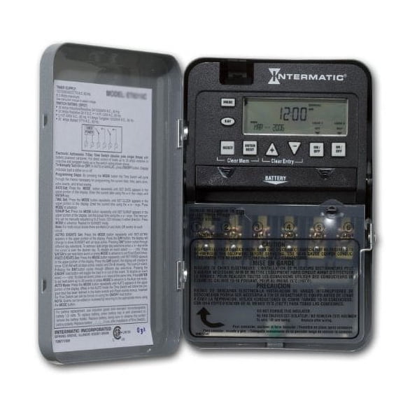 Intermatic ET1725C 7-Day 30-Amps 2XSPST OR DPST Electronic Time Switch, Clock Voltage 120-Volt - 277-Volt NEMA 1