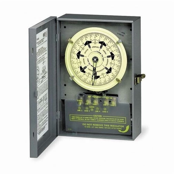 Intermatic Electromechanical Timer,7 Day,4 Poles T7801B