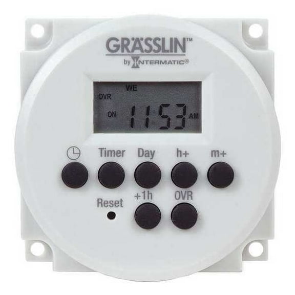 Intermatic Electronic Timer, Gray, Plastic FM1D14-AV-U