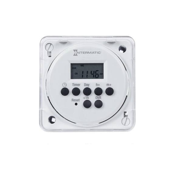 Intermatic Electronic Timer, White, Plastic FM1D20E-LV-8