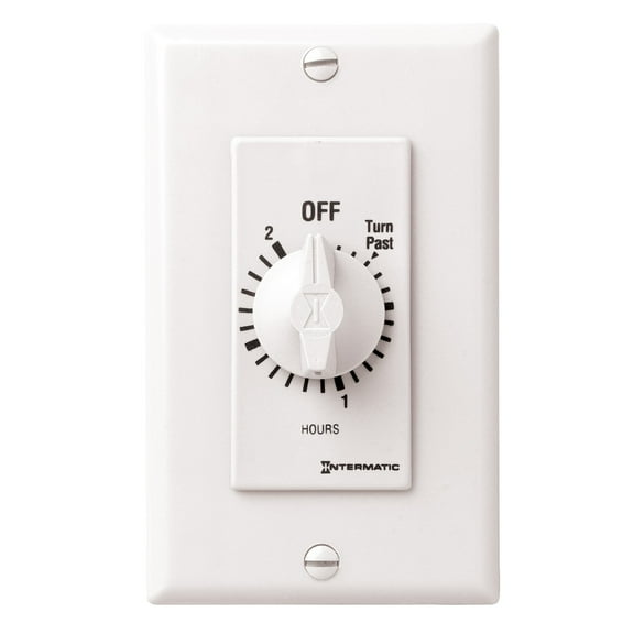 Intermatic FD32HW 2-Hour Spring-Loaded Wall Timer for Lights and Fans, White CA2