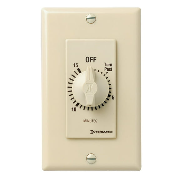 Intermatic FD415M 15-Minute Spring-Loaded Wall Timer for Lights and Fans, Ivory CA2