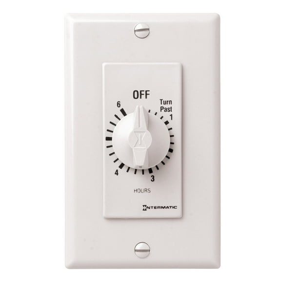 Intermatic FD46HW 6-Hour Spring-Loaded Wall Timer for Fans and Lights, White CA2