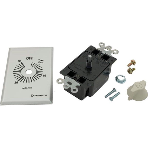 intermatic ff30mc 30-minute spring wound countdown wall timer, brushed metal