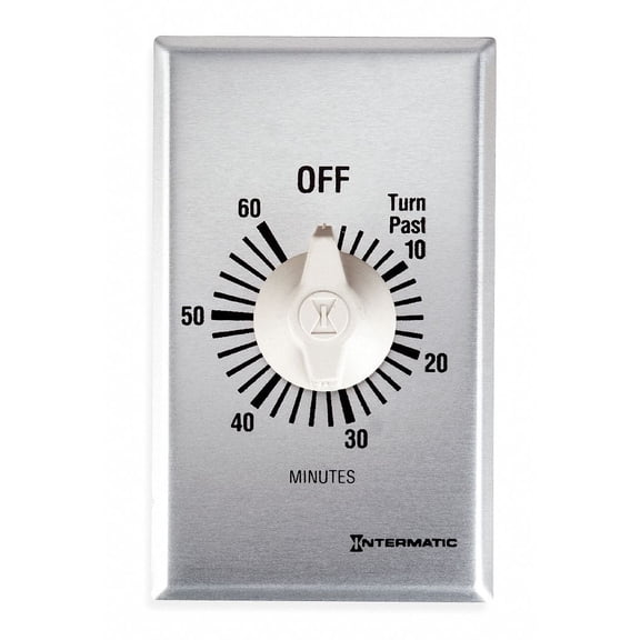Intermatic FF360M Timer, Spring Wound, 60 Min, SPDT, Silver CA2