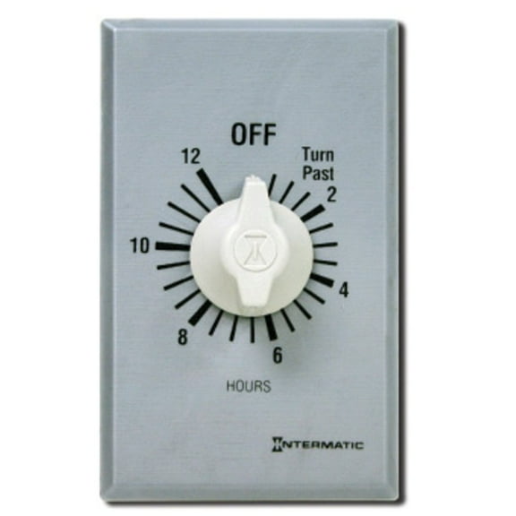 Intermatic FF412H 12-Hour Spring Loaded Wall Timer, Brushed Metal CA2