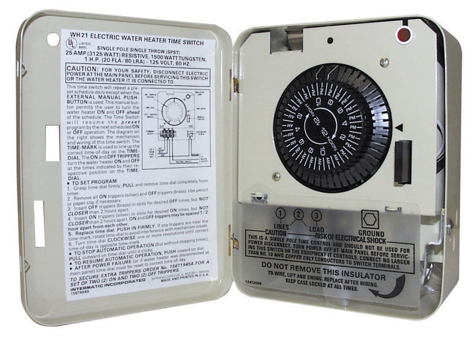 Intermatic Gray Analog Indoor Electric Water Heater Timer