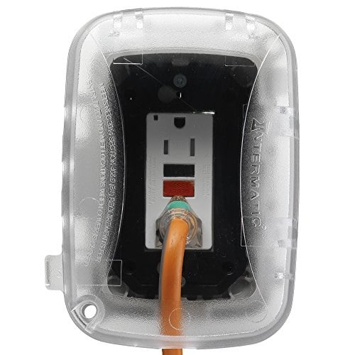 Intermatic WP5103C Extra Duty Plastic Weatherproof Cover, 2.75-Inch Single Gang with Round Adapter Plate, Clear/Gray