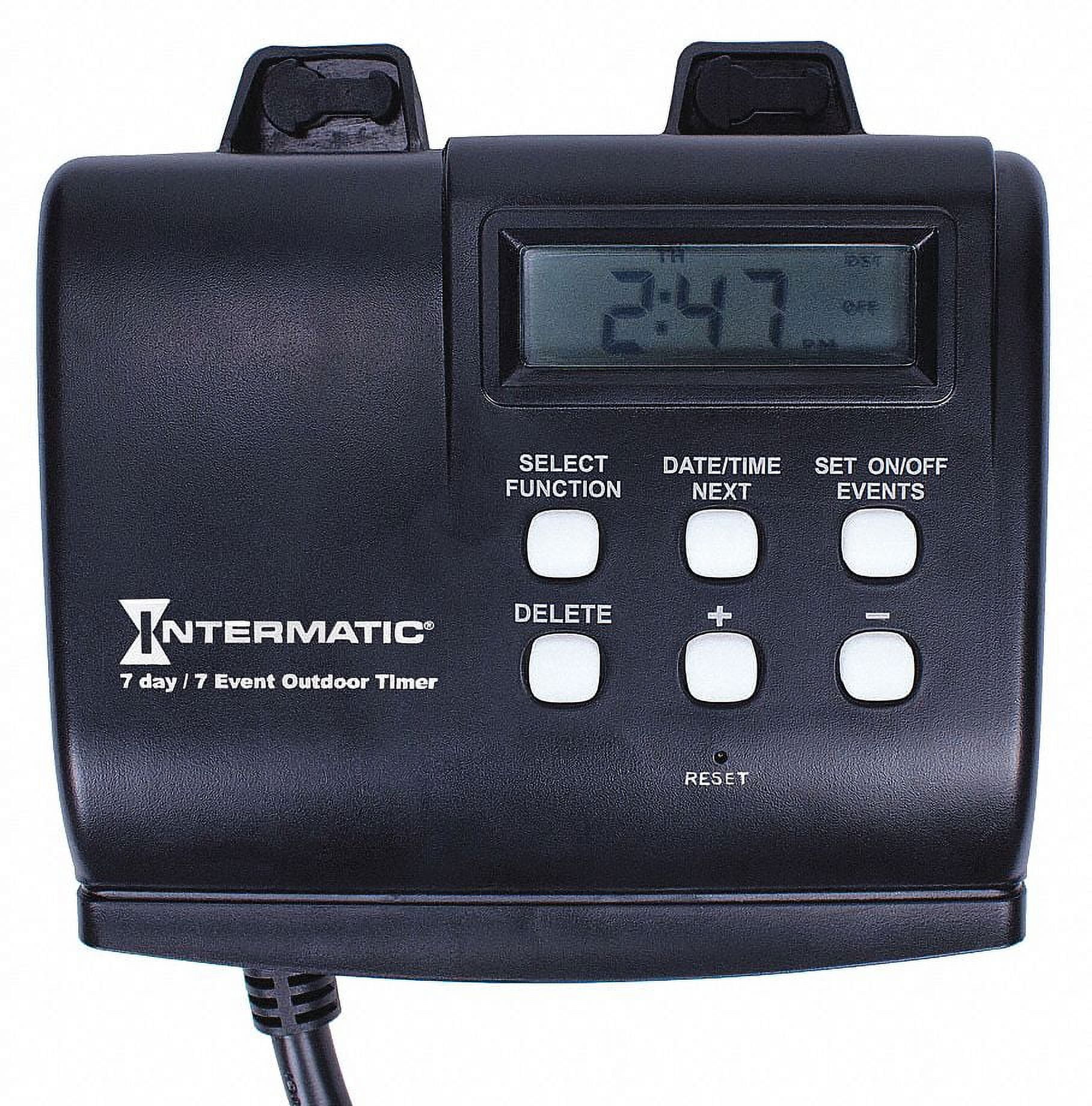 Black Digital 7-Day Programmable Outdoor Timer