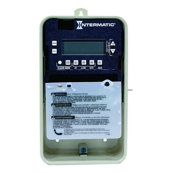 Intermatic Pool Pump 4-Circuit Digital Timer with Metal Enclosure (Seasonal Adjust Switch) - PE103