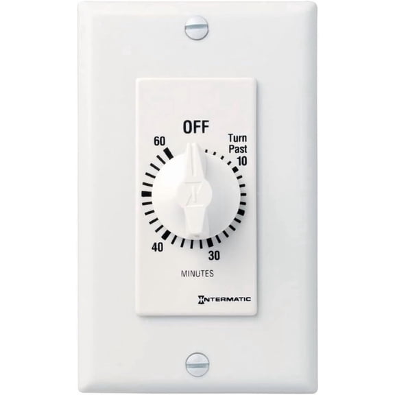 Intermatic SW60MWK 60-Minute Spring Wound Timer, White - Energy-Saving Control for Lights and Appliances Easy Installation Operation