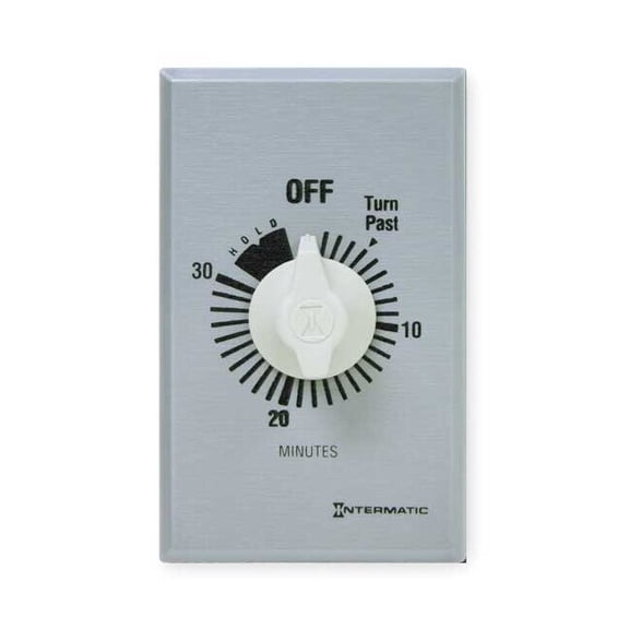 Timer,Spring Wound,30 Min,SPST,Silver FF30MH