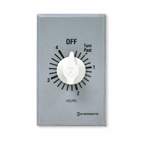 Intermatic Timer,Spring Wound,4 Hr,SPDT,Silver FF34H