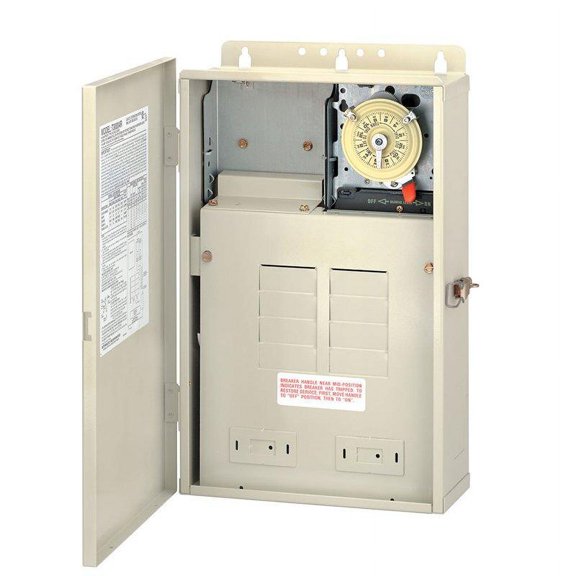 Intermatic T30004R Pool/Spa Control Panel - Ultimate Pool Management Hub for Accessories, Timers, and More - 100 Amp Load Center with T104M Mechanism & 8-Breaker Spaces