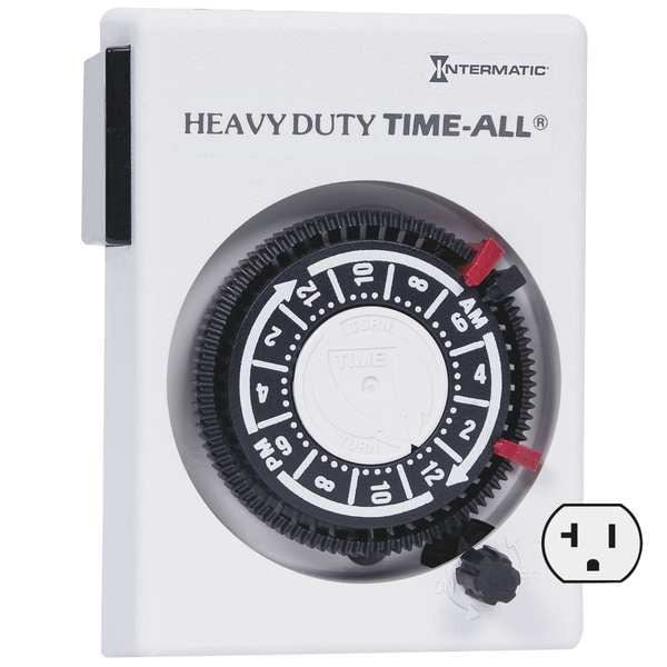 Intermatic Plug-In Timer, 24 hr, White HB113