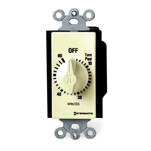 Intermatic Spring-Wound Timer, Ivory, 120/277V AC FD60MC