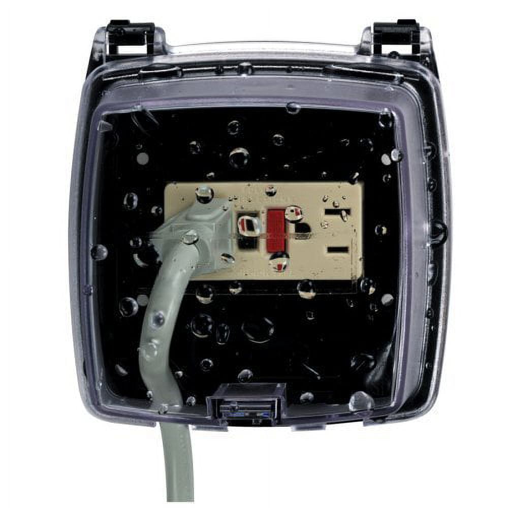 Clear Polycarbonate 2-Gang Weatherproof Receptacle Cover