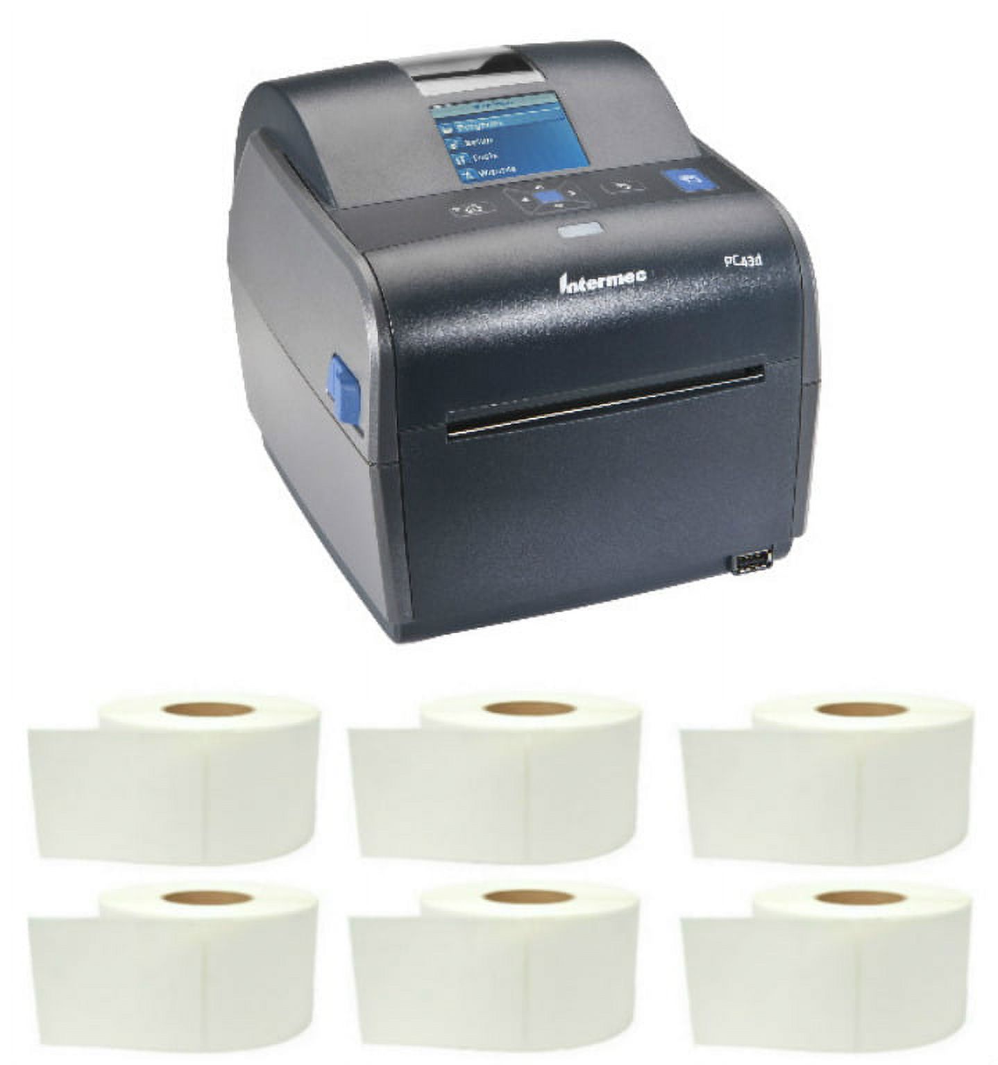 Intermec PC43d Desktop Direct Thermal Label Printer with LCD Display and  USB, Easy-to-Use Barcode Label Printer with Rolls of 4