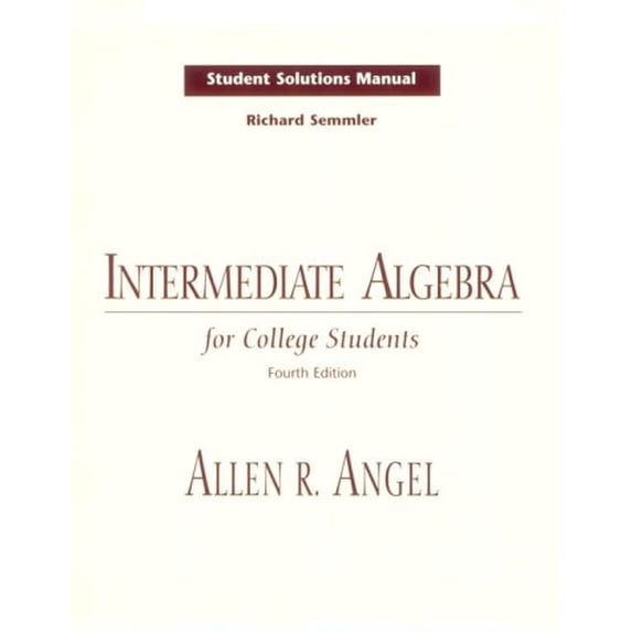 Pre-Owned Student Solutions Manual (Intermediate Algebra for College Students) Paperback