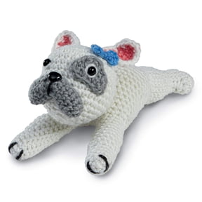 Intermediate Bulldog Amigurumi Crochet Kit by Loops & Threads – DIY Stuffed Animal Craft Set with Yarn - Fiberfill - Hook & Instructions - Intermediate Skill Level - Makes 7.5" Plush - 6 Pack