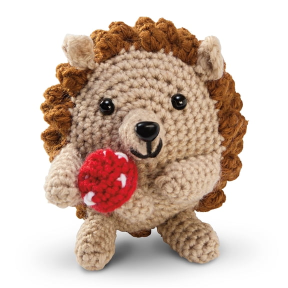 Intermediate Hedgehog Amigurumi Crochet Kit by Loops & Threads – DIY Stuffed Animal Craft Set with Yarn - Fiberfill - Hook & Instructions - Intermediate Skill Level - Makes 4.25" Plush - 6 Pack
