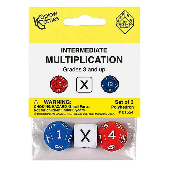 Intermediate Multiplication Dice, Pack of 3