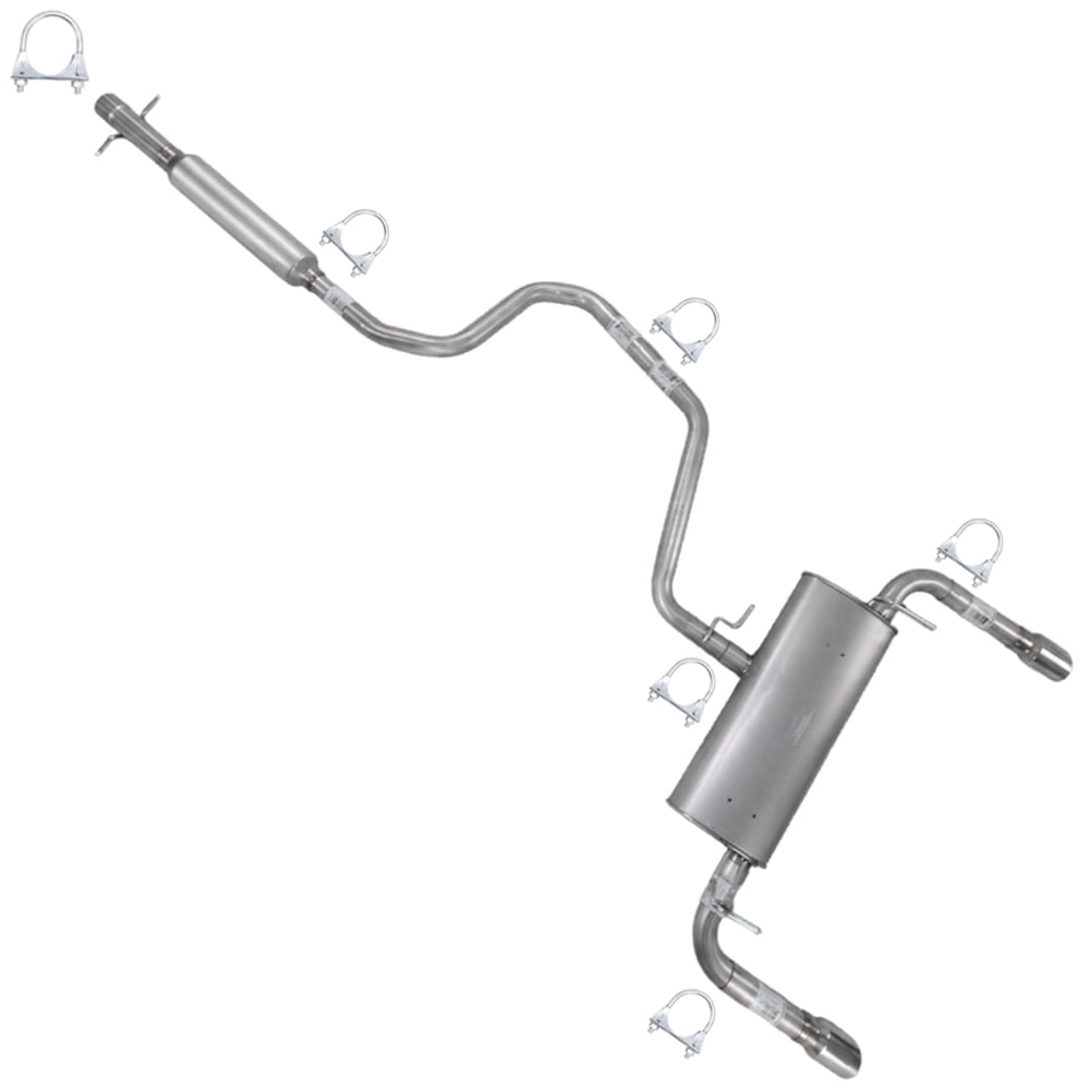 Northeastern Exhaust Resonator, Intermediate Pipe & Muffler Assembly Dual Outlet Fits 2008-2012 Chevrolet Malibu 3.6L - Direct Fit | Stainless Steel System Kit