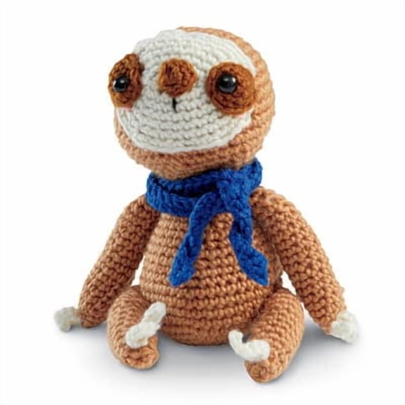 Intermediate Sloth Amigurumi Crochet Kit by Loops & Threads – DIY Stuffed Animal Craft Set with Yarn - Fiberfill - Hook & Instructions - Intermediate Skill Level - Makes 7.5" Plush - 6 Pack