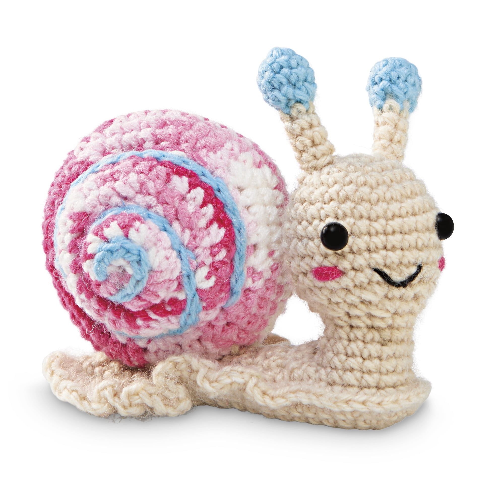 Intermediate Snail Amigurumi Crochet Kit by Loops & Threads – DIY Stuffed Animal Craft Set with Yarn - Fiberfill - Hook & Instructions - Intermediate Skill Level - Makes 7.9" Plush - 6 Pack
