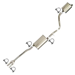 Northeastern Exhaust Y-Pipe, Center Muffler, Extension Pipe & Rear Muffler Fits 2005-2008 Dodge Magnum 2.7L & 3.5L - Direct Fit | Stainless Steel System Kit