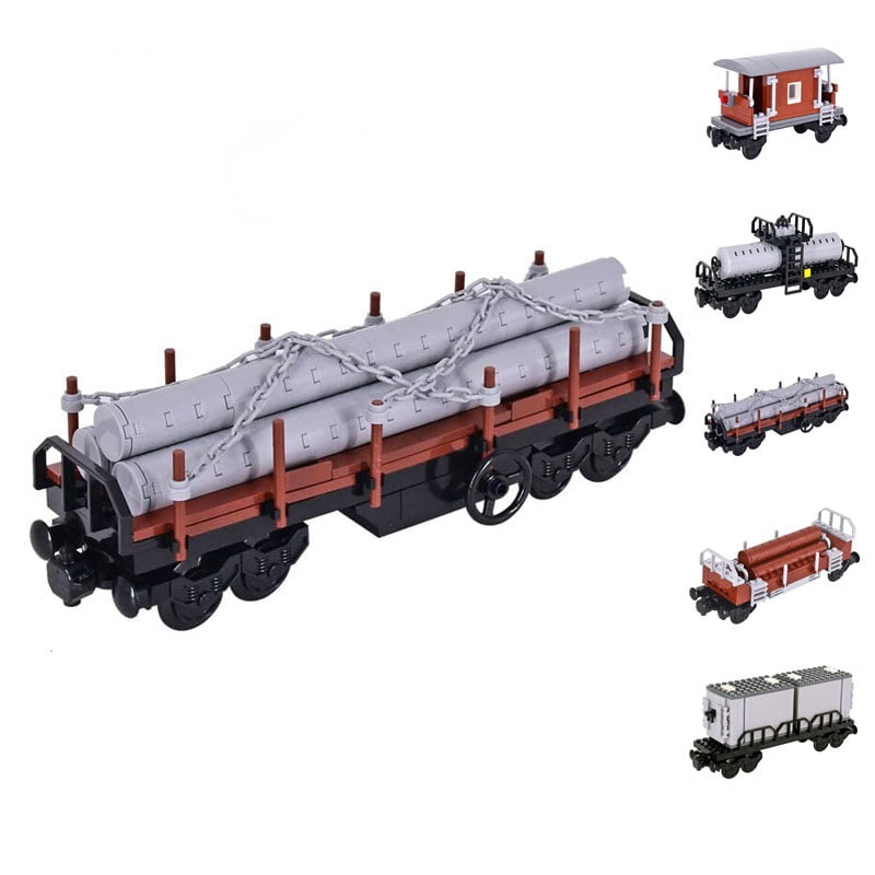 Intermodal Freight Train Building Set DIY Stone Truck Model, Compatible ...