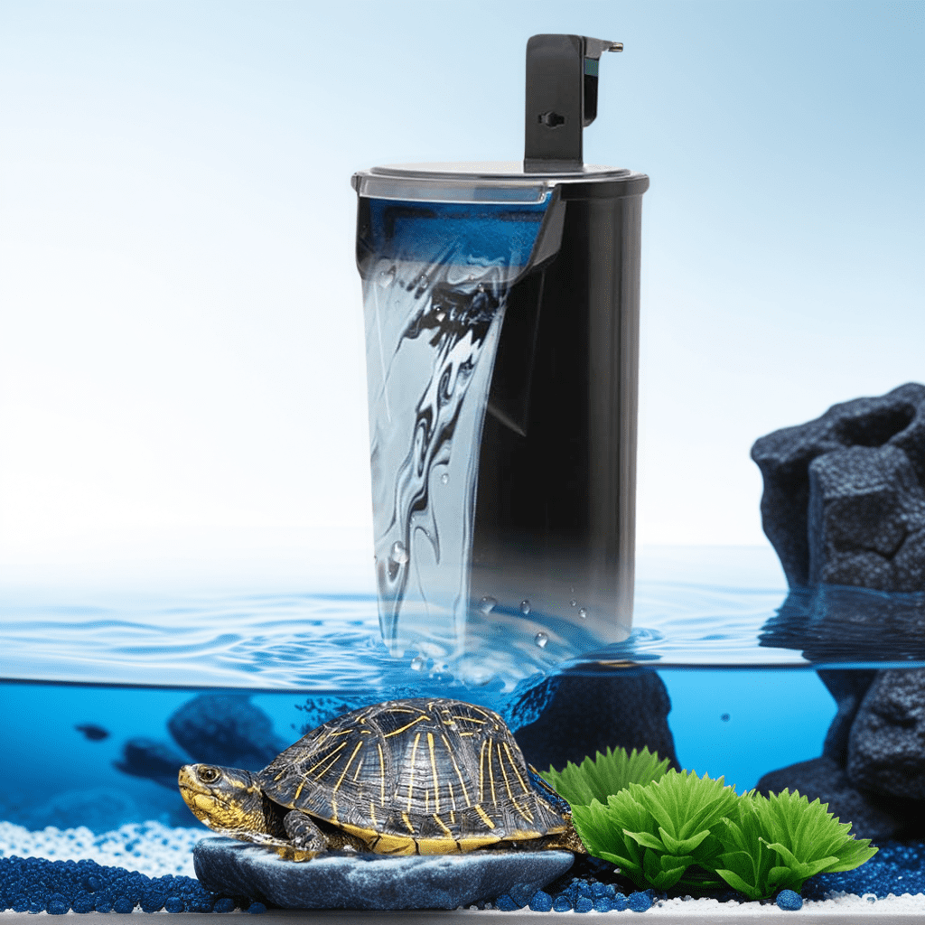 Internal Aquarium Water Pump - 5W Silent Submersible Filter for Turtle & Fish Tanks, 400L/H Low Water Level Filtration System, Quiet Operation for Aquatic Habitats