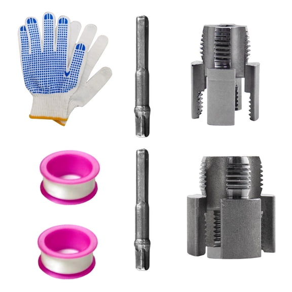 Internal External Double Purpose Threading Tool for Pipes 1/2" and 3/4" Size Hexagonal Shanks Drill Compatibility