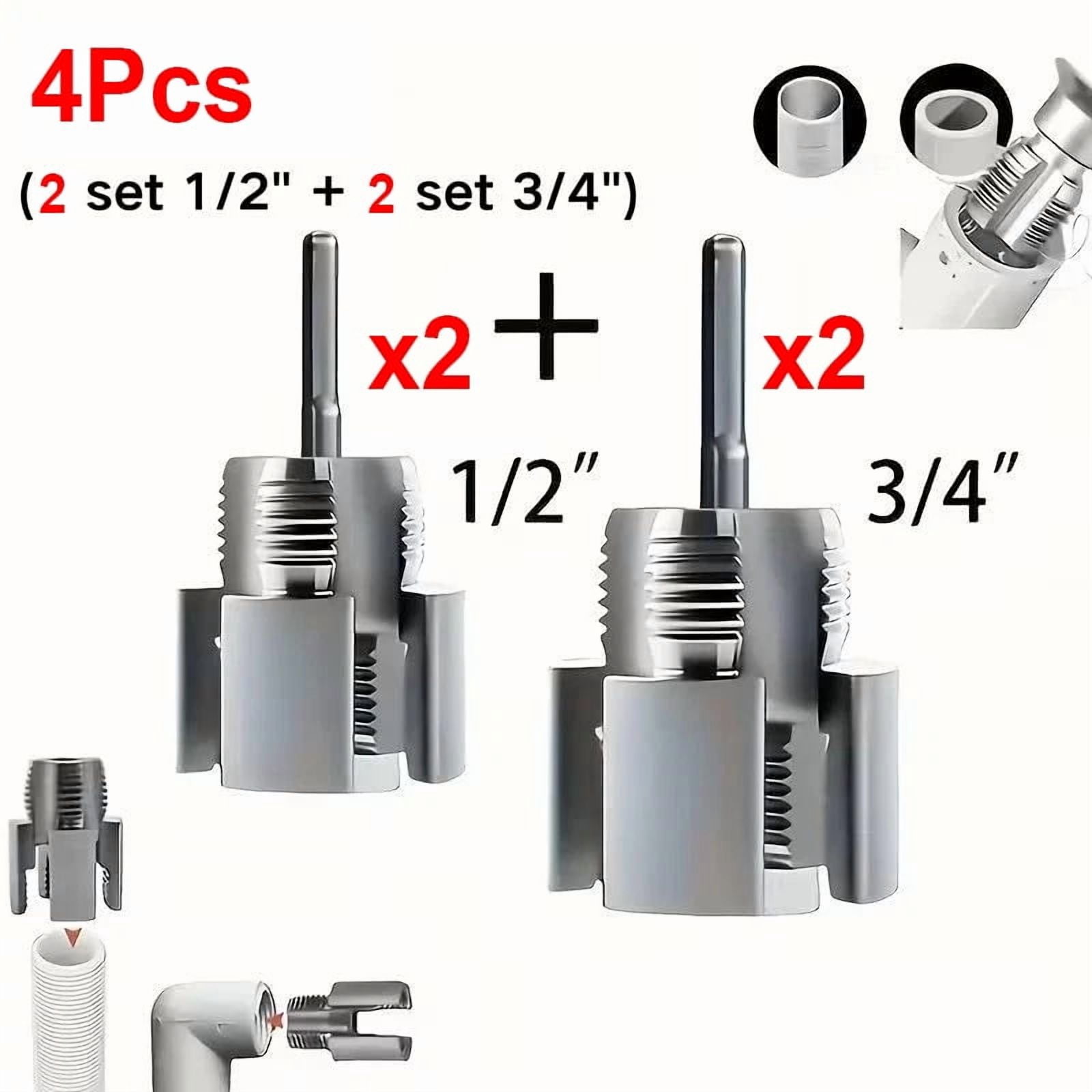 Internal & External PVC Pipe Threading Tool Set, 1/2'' & 3/4'' Dual ...