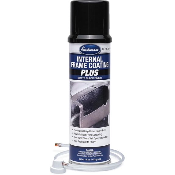 Internal Frame Coating Plus Aerosol | Internal Frame Rust Remover | Rust Converter and Prevention Aerosol Spray Undercoating for Vehicles |16 Oz, Matte Black