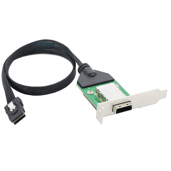 Internal HD Mini SAS SFF-8087 Host to SAS HD SFF-8088 Female with Low Bracket Connect to Hard Drive Adapter Cable 1M