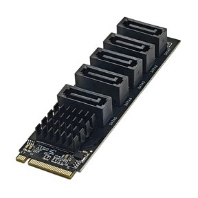 Internal Key-M Drive Expansion Board with Five Added Ways, Cooling Cover Design, and Data Library Room for Desktop Stora